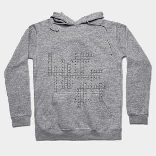 (1948TR) Crossword pattern with words from a famous 1948 science fiction book. Hoodie